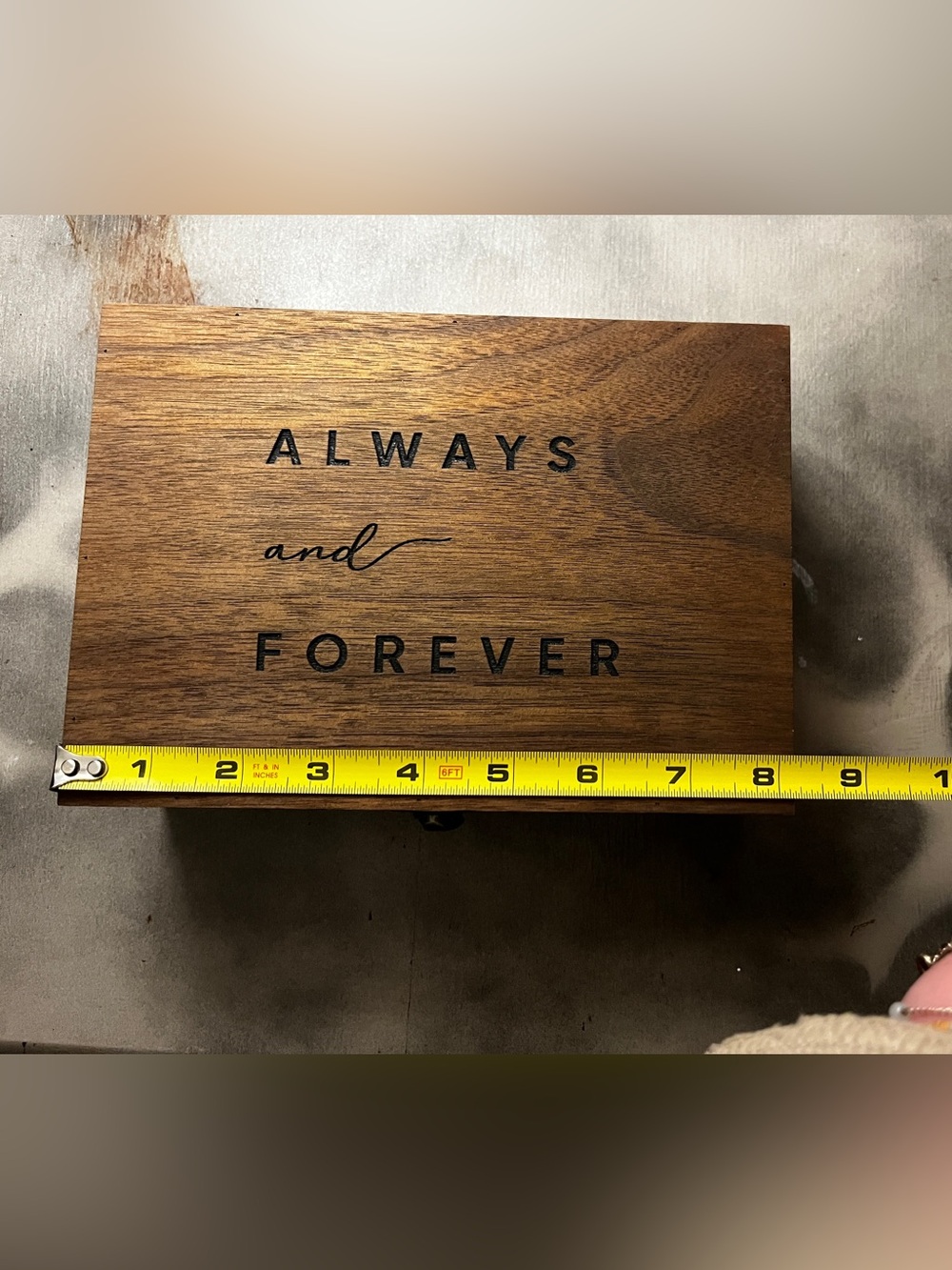 Wooden 'Always and Forever' Decorative Storage Box - Brown